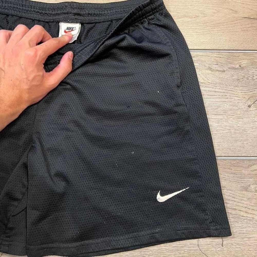 Nike Mesh Athletic Shorts Mens Black Vintage Swoosh Basketball 90s Large